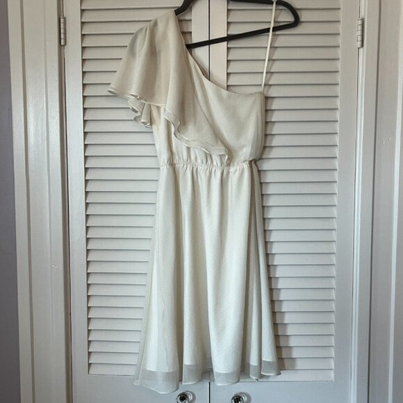 Miss Me MM Couture one shoulder mini dress ivory small ruffle - Picture 6 of 9